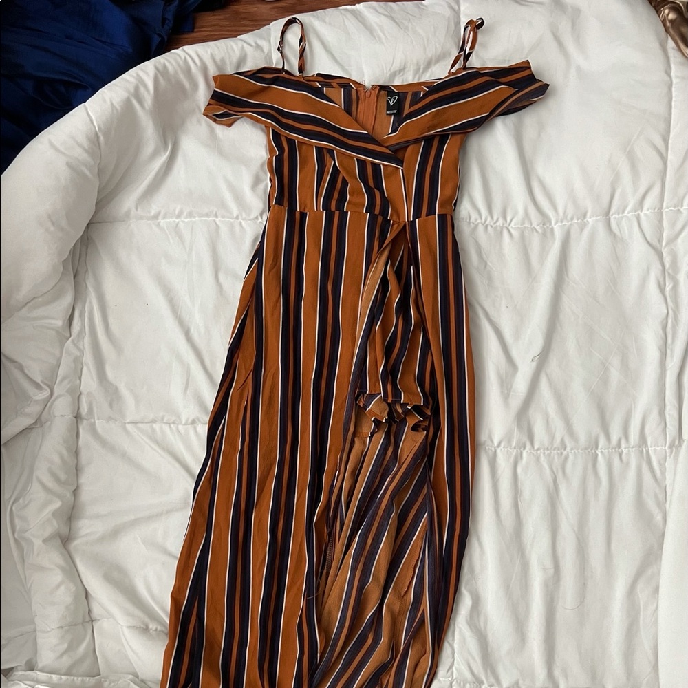 Striped shorts jumpsuit